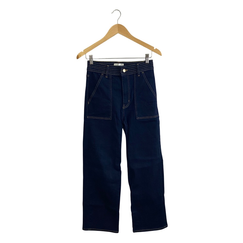 FRAME Trapunto Stargirl Straight Leg Jeans 27 High Rise Utility Indigo